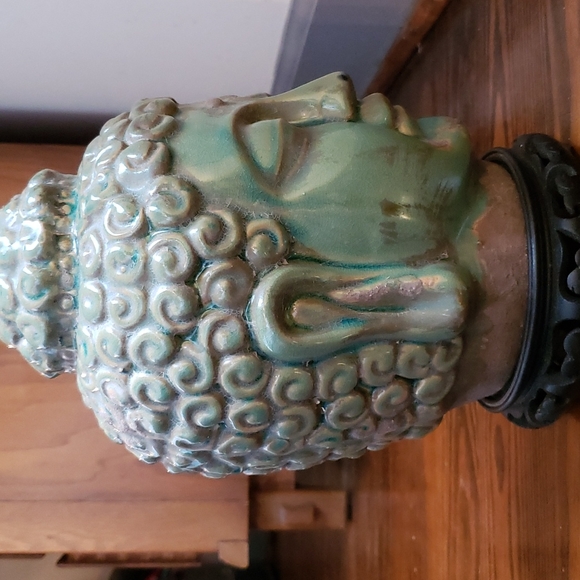 Buddha Head Ceramic 10in - Picture 3 of 5